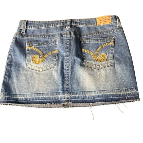 YMI Women Distressed Denim Short Skirt Size 13 Sku 1062 - Picture 2 of 12